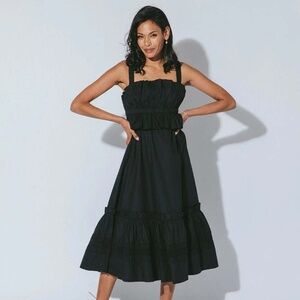 Cleobella Diana Midi Dress Black, Small, Excellent Condition